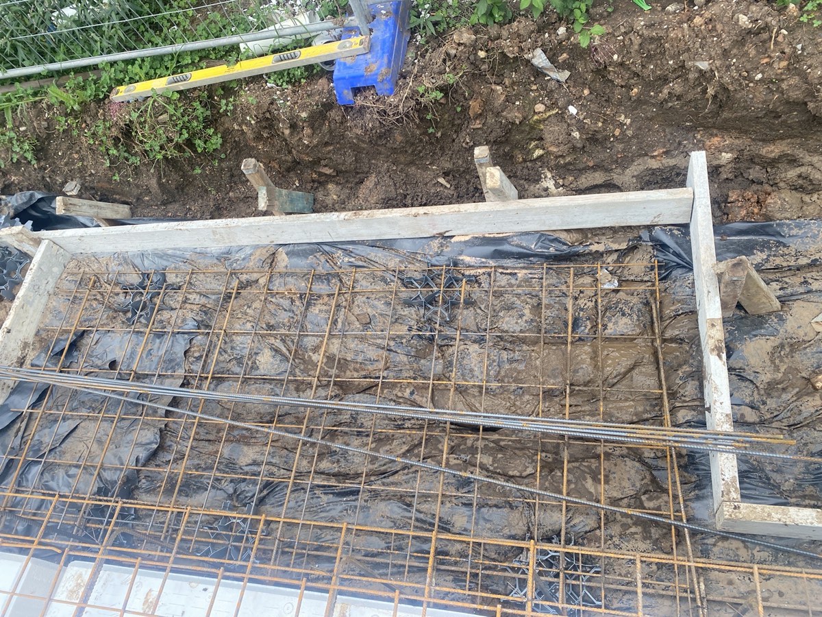 Edge and middle beam reinforcement, recorded on a slab pre-pour inspection in Austral